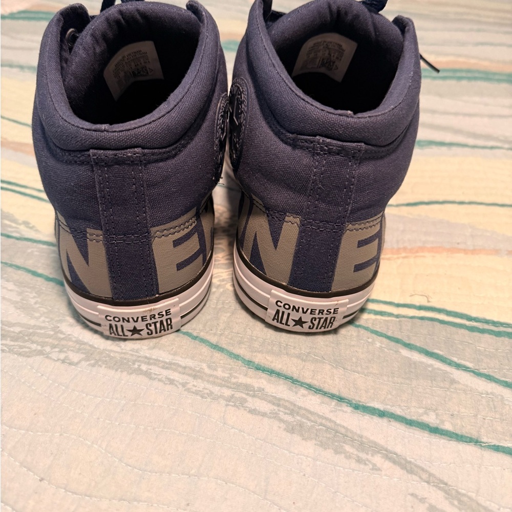 Converse Men’s Navy High-Top Sneakers - Picture 3 of 10